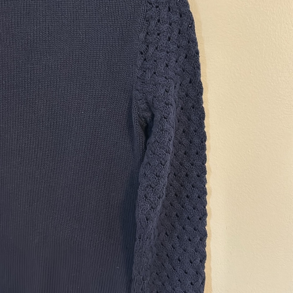 Lilly Pulitzer Navy Blue Open Knit Crewneck Sweater - Picture 11 of 14
